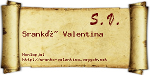 Srankó Valentina névjegykártya